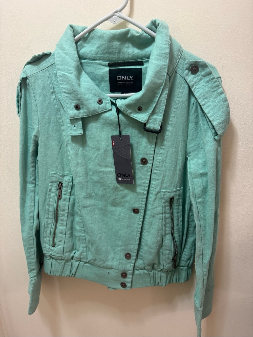 ONLY Mint-Teal Utility Jacket with Epaulettes